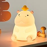 BemeedLigt Hippo Night Light, Cute Silicone Squishy LED Lamp, Dimmable Nursery Nightlight, Rechargeable Bedside Table Lamp with Touch Sensor, Gifts for Bedrooms,Living Room,Breastfeeding