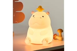 BemeedLigt Hippo Night Light, Cute Silicone Squishy LED Lamp, Dimmable Nursery Nightlight, Rechargeable Bedside Table Lamp with Touch Sensor, Gifts for Bedrooms,Living Room,Breastfeeding