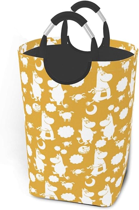 Amazon 大容量 ムーミン イエロー 洗濯かご ランドリーバスケット 50l ランドリー収納 ランドリーボックス 洗濯ボックス 雑貨収納 持ち手付き 折りたたみ アニメ キャラクター ランドリー収納 オンライン通販