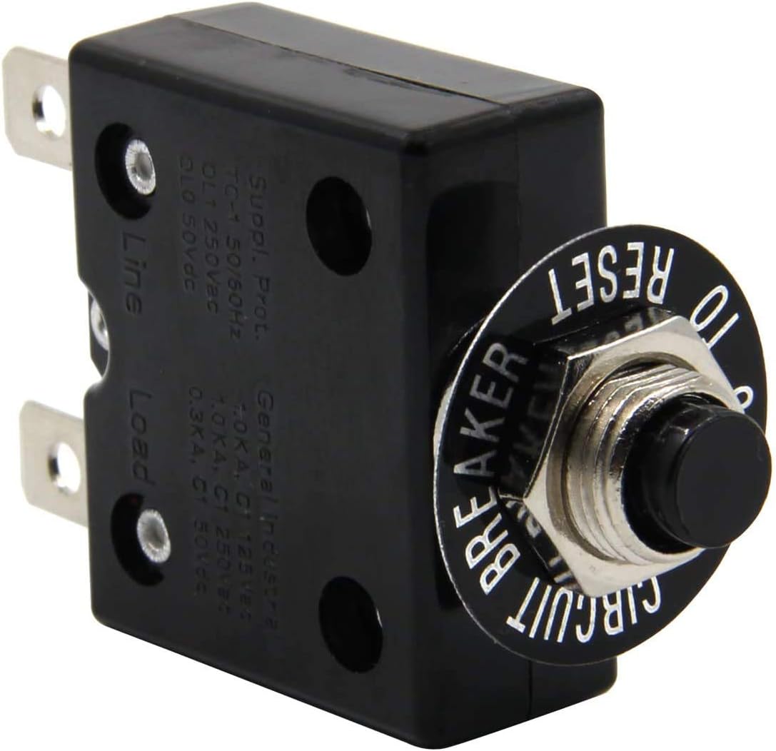 ZOOKOTO 5PCS 125-250V AC 50V DC Push Button L1 Series Manual Reset Thermal Circuit Breaker 5A 10A 15A 20A 25A 30A (15A): Automotive