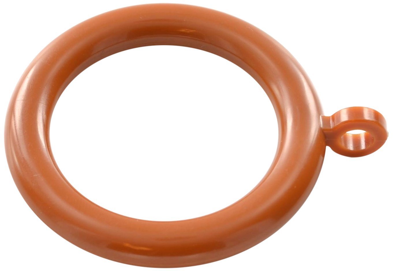 Merriway BH05951 (24 Pcs) Plastic Curtain Drapery Pole Rod Rings with Fixed Eye, Inner Diameter 28mm (1.1/4 inch) Outer Diameter 40mm (1.1/2 inch) Medium Brown - Pack of 25 Pieces
