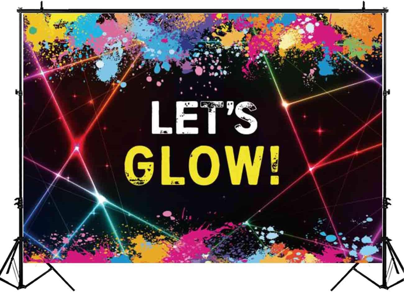 Amazon.com : Funnytree 8X6ft Glow Neon Party Backdrop Colorful Laser