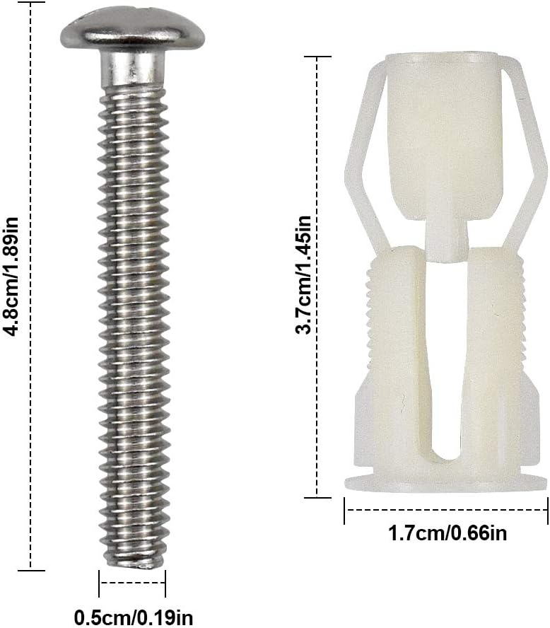 NATUCE 2pcs Toilet Top Cover Lid Seat Fixings Toilet Seat Hinges Screws WC Blind Hole Fitting Easy Installtion - Image 3