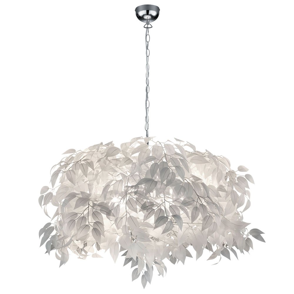 Reality Leuchten R10464001 Leavy Pendant Light, E14, White, 70 x 70 x 150 cm