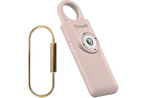 Thopeb– Personal Safety Alarm for Women–135dB Siren, Strobe Light and Rechargeable - Safety Alarm Keychain for Women (Metallic Rose)