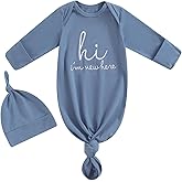 Ayalinggo Newborn Boy Girl Coming Home Outfit Baby Infant Sleeper Gown Nightgown Outfits Cute Fall Winter Pajamas and Hat