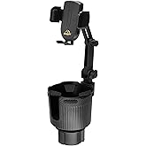 Armor All 2-in-1 Cup Holder Cell Phone Holder, Dual Cellphone Car Mount and Cupholder, XL Cupholder Holds Bottles, 6” in Arm 360° Degree Rotatable, Swivel Phone Mount Fits Most Phones, Expandable Base