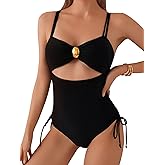 Yeelewo Women One Piece Swimsuit Sexy Swimsuit with Metal Buttons Tummy Control High Waisted Bathing Suit Shapewear Swimsuit