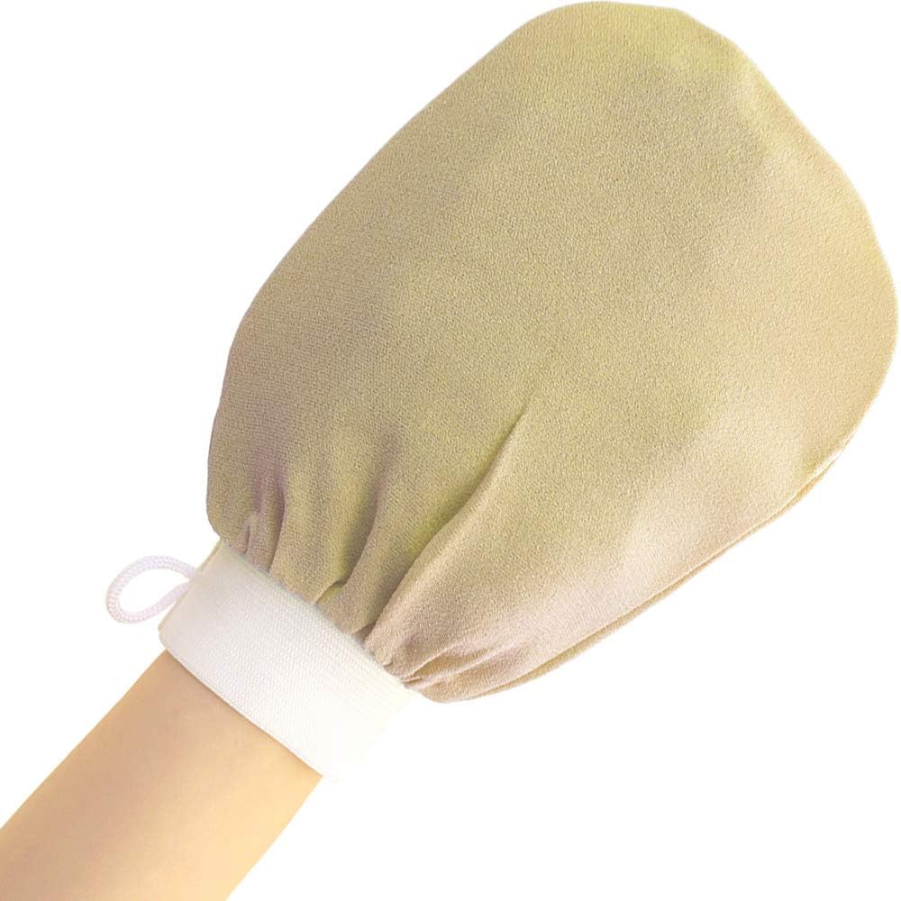 Elbahya Spa Exfoliator Body Mitt Scrubber, Dead Skin Remover Glove, Double Sided Exfoliating, Reduce Blackheads, Bumps, Keratosis Pilaris, Offers Deep Detoxification and Healthy Soft Skin