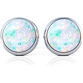 Opal Stud Earrings Pair