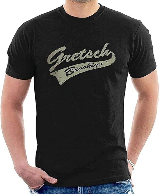 Gretsch Brooklin TShirt Graphic Top Printed Tee Shirt for Mens Blacks