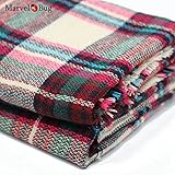 Marvel O Bug Warm Plaid Fashion Women Oversized Fringe Scarf Blanket Shawl Wraps Poncho Pashminas