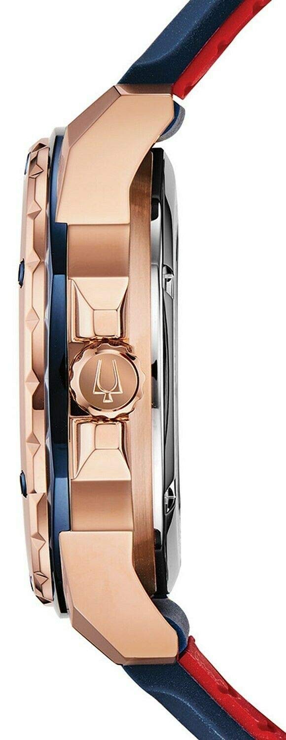 Bulova Mens Analogue Automatic Watch with Silicone Strap 98A227, Blue, Strap