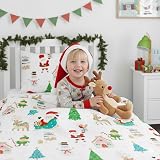 Bloomsbury Mill Toddler Christmas Bedding Set 120x150cm White view 2