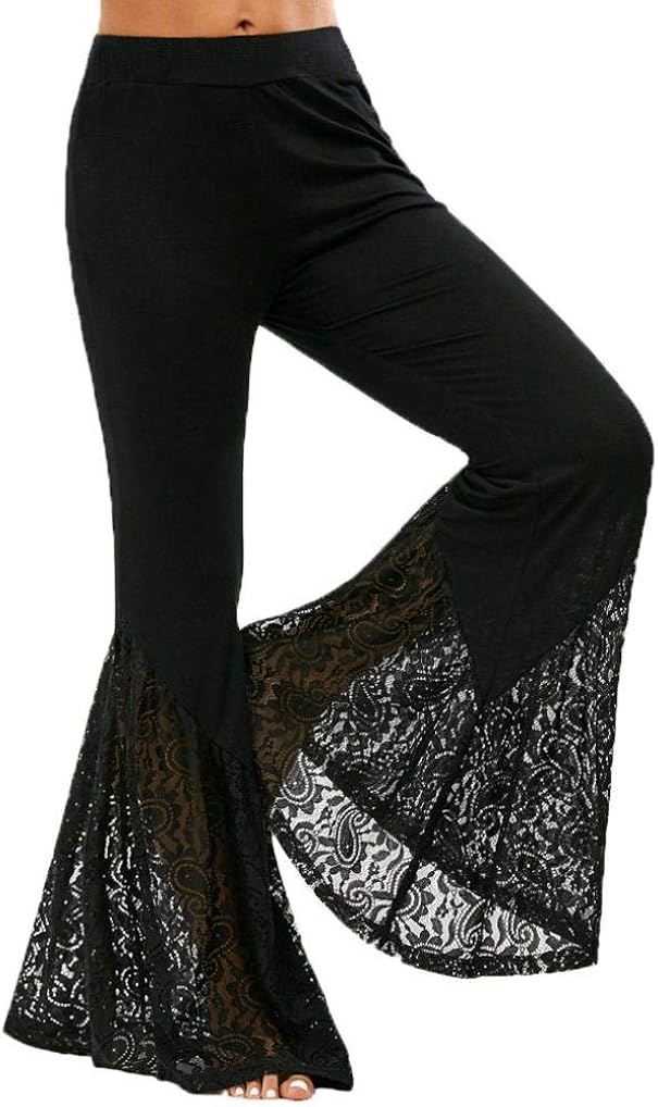 Damen Weich Stretch Weites Bein Palazzo Hose Breite Hoserock Haremshose