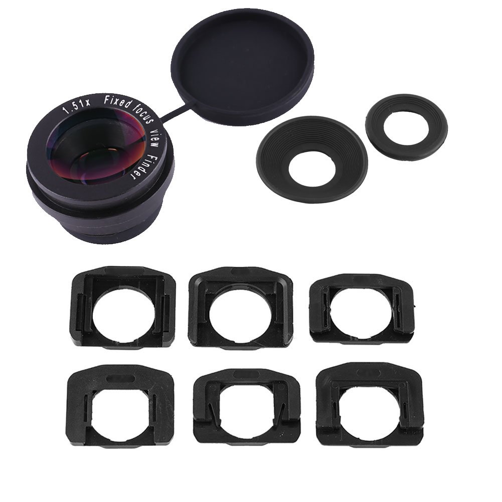 sucherlupe, 1.5X Fixed Focus Viewfinder Eyepiece Magnifier for DSLR Camera Eyecup For with 6 Mount Bases for magnifier eyepiece for dslr