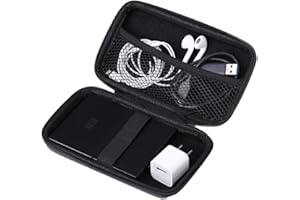 Navor Portable Hard Carrying Travel Case in Black - Waterproof Electronics Organizer Pouch for Charger Cables | Universal Cab