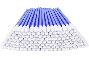 JJOVCE 100 Pieces Foam Cleaning Swabs，3.66" Foam Tips Sponge Sticks for Lab, Dust-Free Cleaning Sponge Tip Swabs for Printer Heads, Scanners, Camera Lenses and Cleaning Guns - Blue