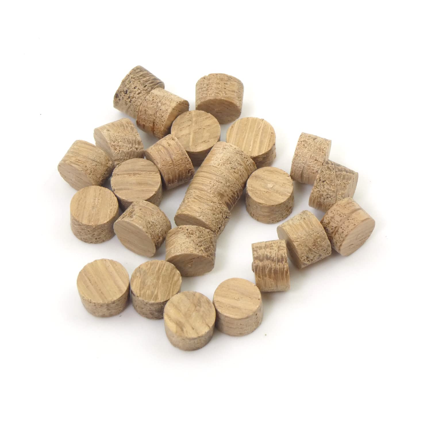 Oakcrafts - Pack of 25 Premium Quality Oak Flat Head Cross Grain Plugs (10mm)