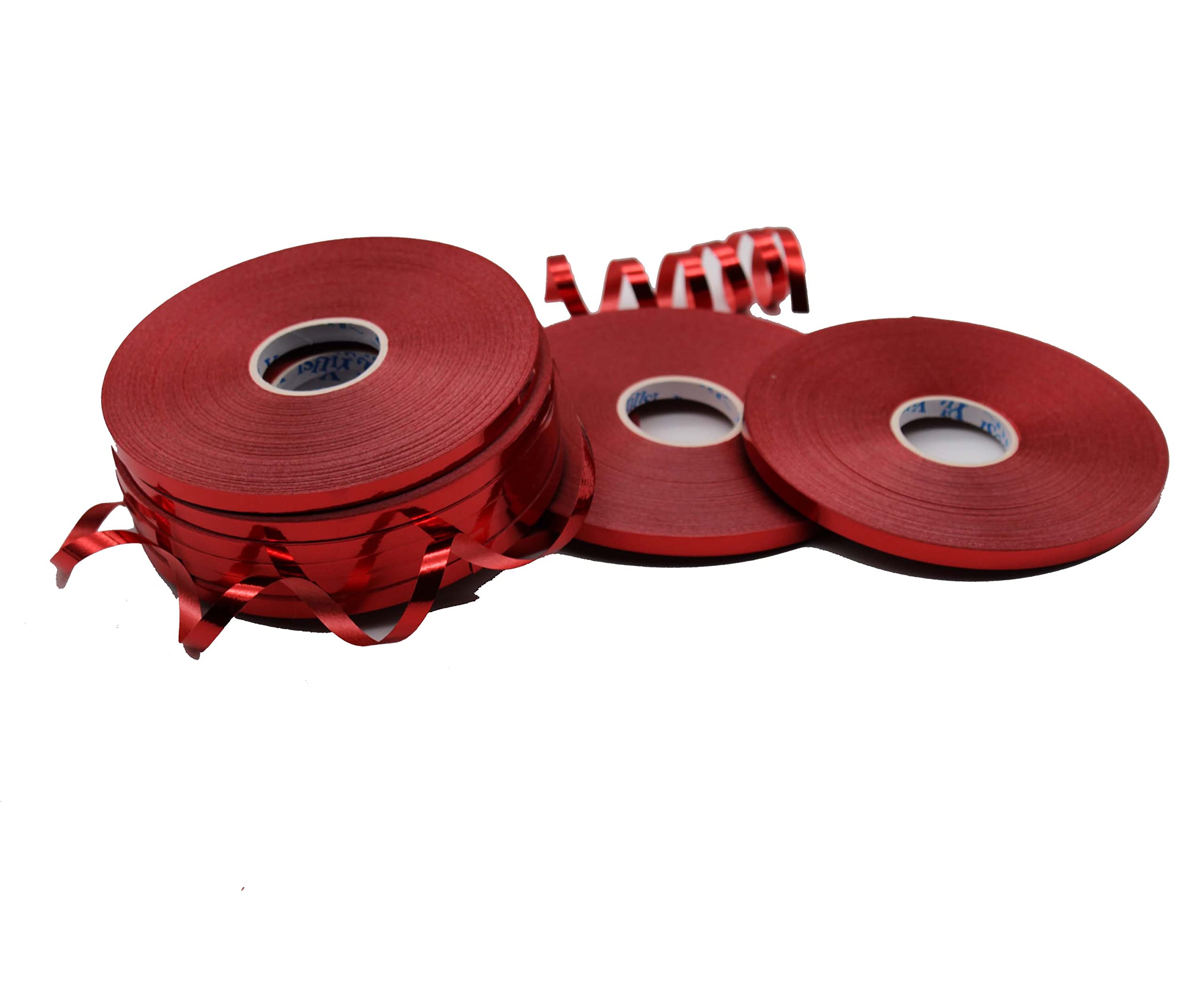 Red Metallic Curling Ribbon Crimped Curling Balloon Ribbon For Gift Wrapping Crafts Wrapping Ribbon for Wedding Birthday Party Christmas New Year 200 Meters