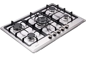 Deli-kit 30 inch Gas Cooktops NG/LPG Sealed 5 Burners Gas Cooktop Drop-In Stainless Steel Gas Hob DK257-A02 Gas Cooktop