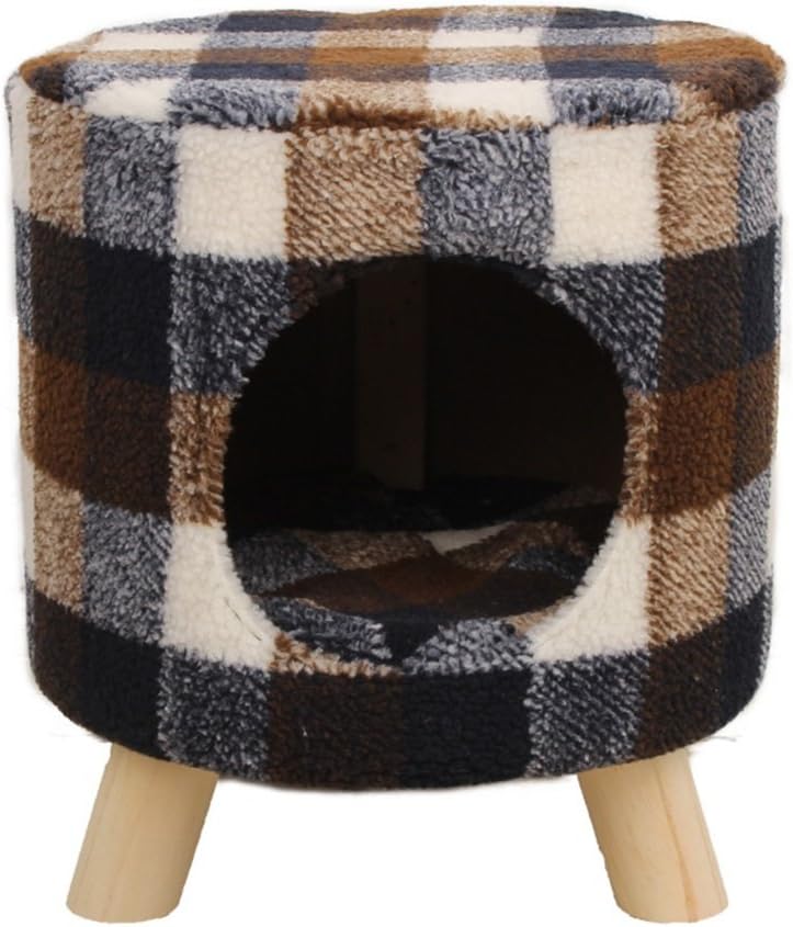 Wghmww Cat's Nest House Half-Closed Into A Kitten Cat Teddy Dog Kennel Stool Nest Pet Supplies