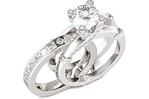 Jeulia 925 Sterling Silver Interchangeable Ring Sets Knot Round Cut 3.5ct Wedding Engagement Anniversary Promise Diamond Ring