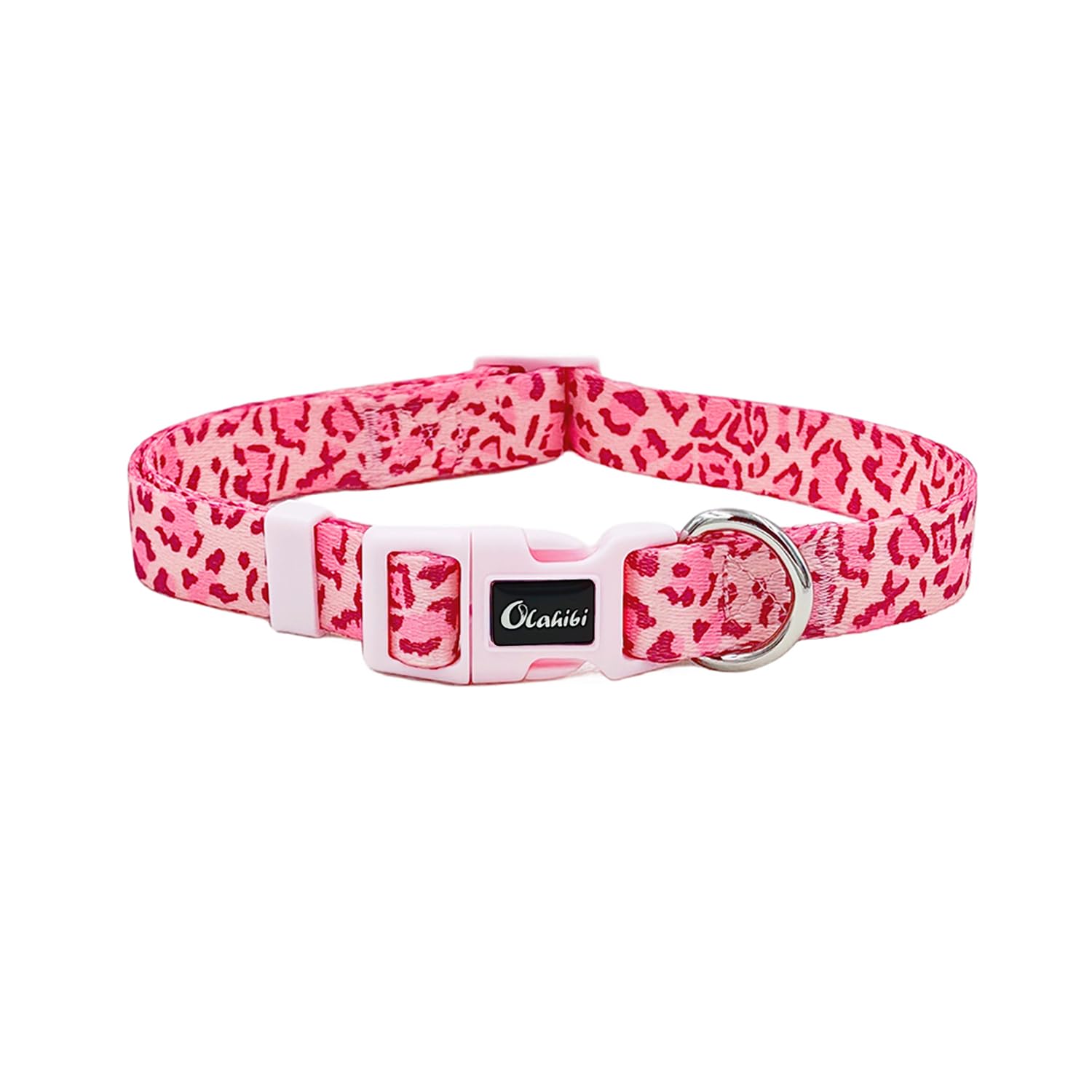 Olahibi Basic Dog Collar, Soft and Durable Polyester Material, Adjustable Length, for Small Dogs.(S, Pink Leopard) — image 1