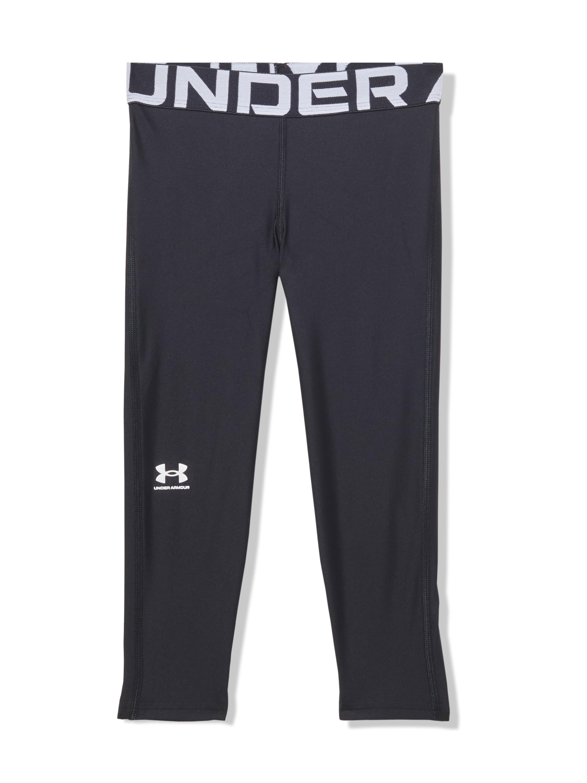 Under Armour Girls Heat Gear Ankle Leggings, (001) Black / / White, Large
