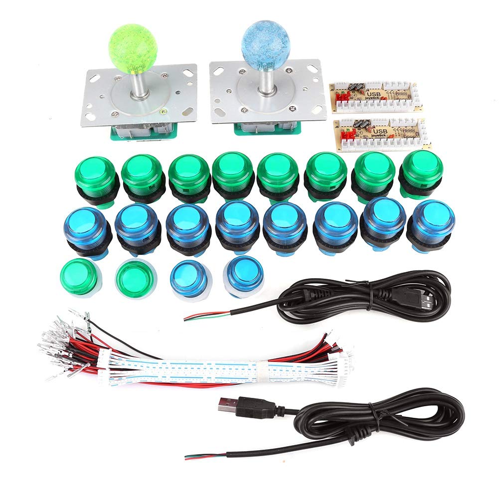 2 Player Classic Arcade Games Contest DIY Kit Parts 2 Ellipse Oval Joystick Handles + 20 LED lit Arc