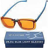 Sleep ZM 100% Clip On Blue Light Blocking Glasses - Better Sleep Anti Eye Strain Protection - Computer Gaming Women Men