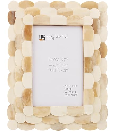Mud Pie Small Scalloped Marble Photo Frame - 4x6 Inch With Easel (White) - View #7