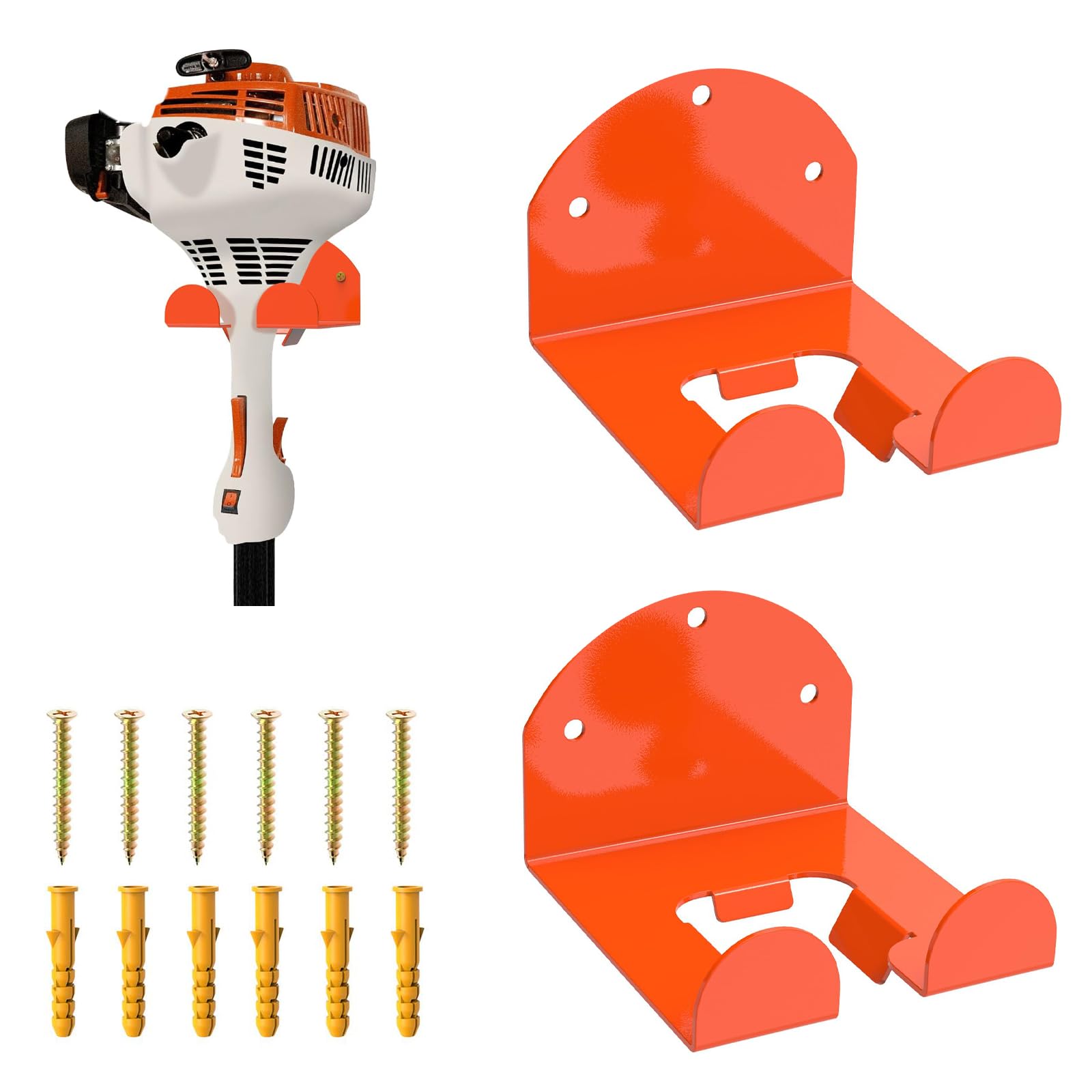 Photo 1 of 2 Pack Garage Organizer Trimmer Rack, Heavy-Duty Wall Mount Hanger for Grass Trimmer, Weed Eater & Power Tools