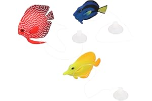 Mavaol 3Pcs Silicone Floating Glowing Clownfish Simulation Artificial Fish Decortion for Fish Tank Aquarium