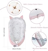 YGJT Baby Nest Pod 0-12 Months Lounger Portable Bassinet 100% Cotton Cover view 4