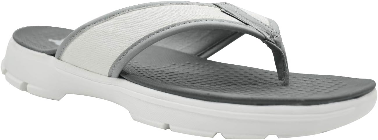 KazarMax Men's' White Grey Memory Foam EVA Thong Slippers/Flip-Flop (Made in India)