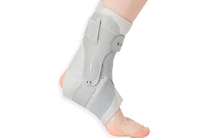 KobePro Ankle Brace with Side Stabilizers - Adjustable Ankle Support Sprained Ankle Brace for Ankle Sprained, Achilles Tendon, Plantar Fasciitis, Injury Recovery, Ankle Support for Running, Basketball, Football (Gray, Large)