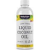 Healthy Origins Coconut Oil, Liquid (100% Virgin) - Virgin, Unrefined, Cold-Pressed Liquid Coconut Oil - 93% MCTs - Centrifuge Extracted Coconut Oil - 20 fl Oz