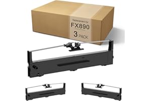 BOEDCN 3 Pack FX 890 Compatible Printer Ink Ribbon Replacement for Epson S015329, S015337 Worked for Epson FX 890 / 890N, LQ 