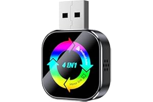 4 in 1 Bluetooth Adapter for iPhone & Android, Screen Mirroring for AirPlay & Mirror Link, Wired to Wireless for CarPlay, Blu