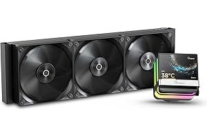 Sigma PRO L36 BK liquid 360MM AIO CPU Cooler with Ultra-Narrow Bezel 3.5" IPS Screen,640*480px,Floating ARGB Design,Magnetic 