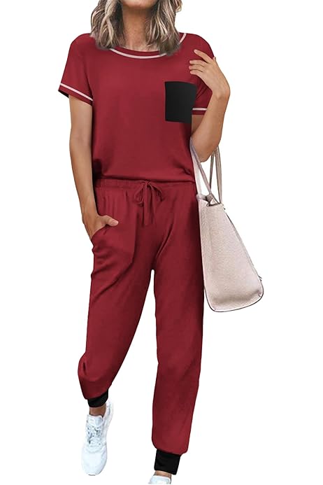 Amazon Pajama Set Joggers Two Piece Lounge Sets Women Women's