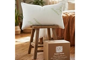 Bamboo Sleeping Bed Queen Size Pillow 2 Pack Made in Canada for Side, Back & Stomach Sleepers | Bamboo Premium Hotel Quality 