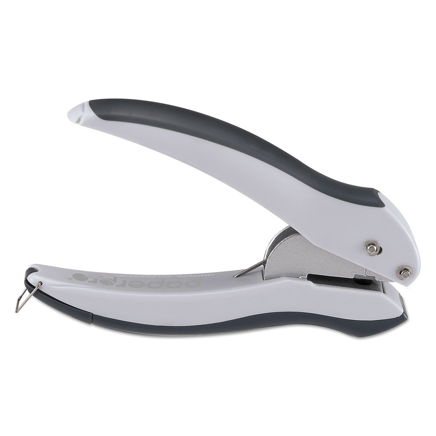 Bostitch Office EZ Squeeze One-Hole Punch, 10 Sheet Capacity, Lightweight, Gray/Blue (2402)