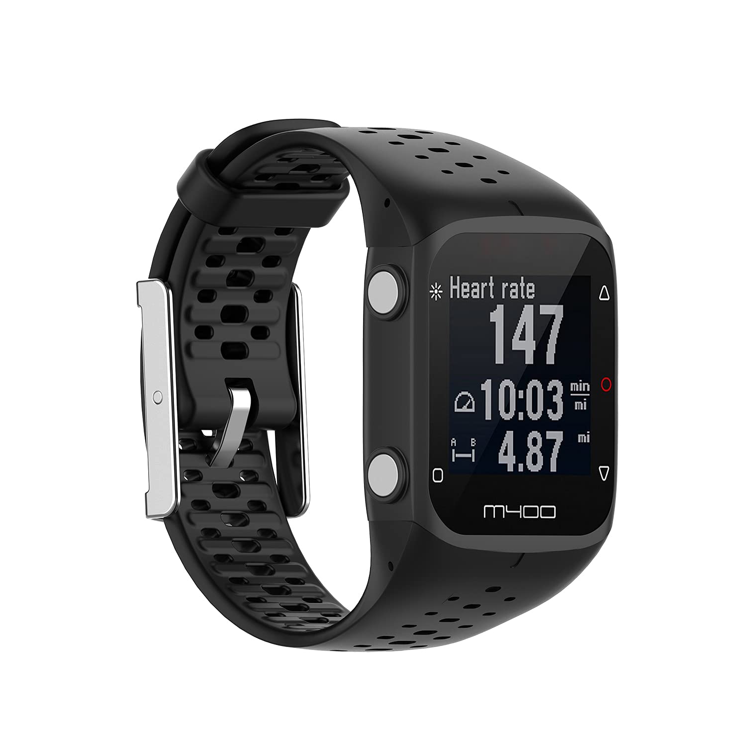 SMYAOSI Armband Kompatibel mit Polar M430/ Polar M400, Sport Silikon Uhrenarmband Replacement Wechselarmband Fitness Ersatzarmband für Polar M430/ Polar M400 Smartwatch (Black)