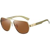 DUCO Aviator Sunglasses For Men Polarized Sunglasses Men UV Protection Carbon Fiber Temple Mens Sun glasses For Driving 3051