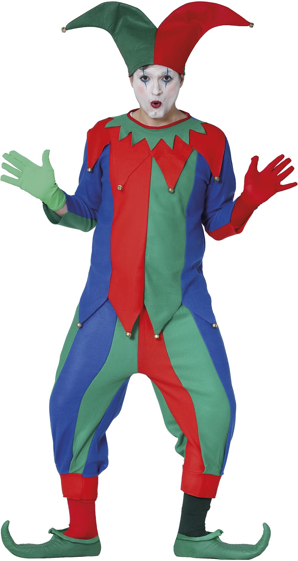 Guirca Fiestas Court Jester Carnival Fancy Dress Costume Outfit for Men - Adults Circus Medieval Halloween Dress-Up - Perfect for Themed Parties, Halloween, or Cosplay Events - Size Medium