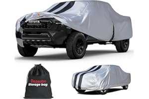 DOZENTRO Toyota Tacoma Truck Cover Custom Fit 1995-2026 Xtra/Access/Double Cab Short Bed(5'-6.125') With Door Zipper, 10 Layers Outdoor Heavy Pickup Truck Cover Waterproof All Weather, Wind Dust Sun Protector.