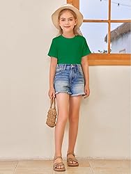Girls Short Sleeve T Shirts Kids Summer Tops