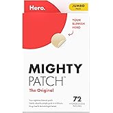 Mighty Patch Original patch from Hero Cosmetics – The #1 Hydrocolloid Acne Pimple Patch for Shrinking Zits and Whiteheads in 1 use; Nighttime Spot Stickers for Face and Skin (72 Count)